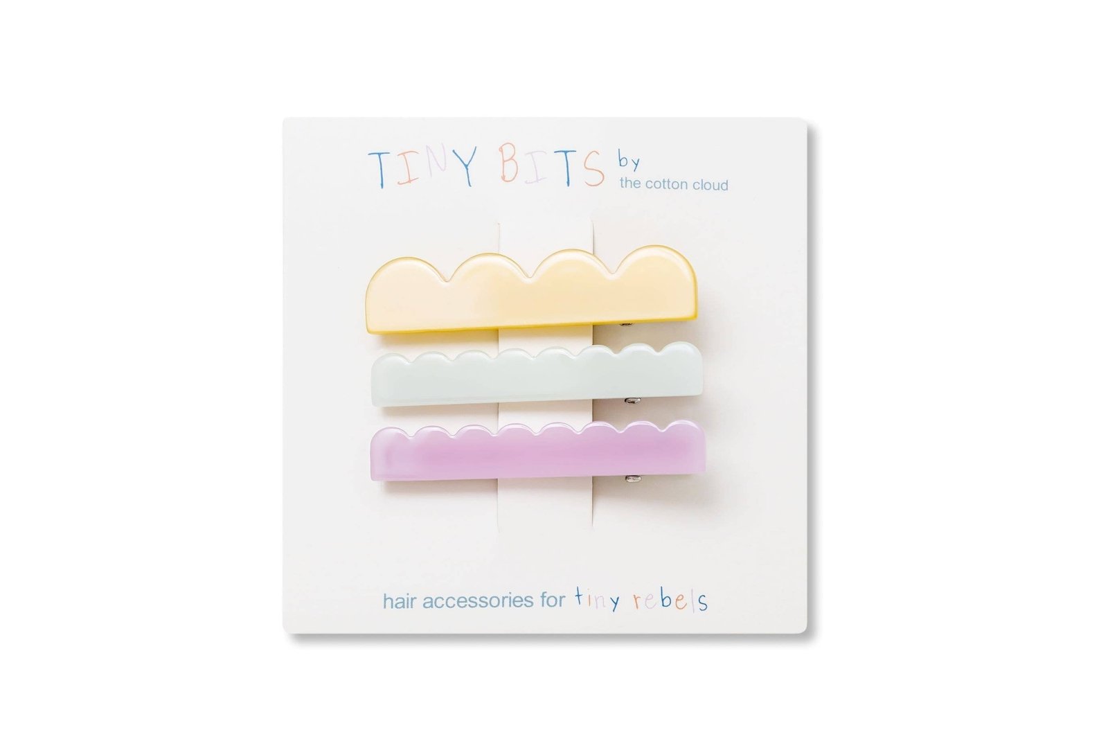 the cotton cloud - Kinder - Haarspangen 3er - Set • Waves Pastel - Kinder - Haarspange - ROSA ECK