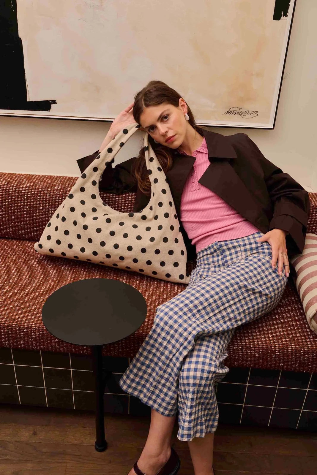 The Sticky Sis Club - CLUB CHIC Große Handtasche • dots - Handtasche - ROSA ECK