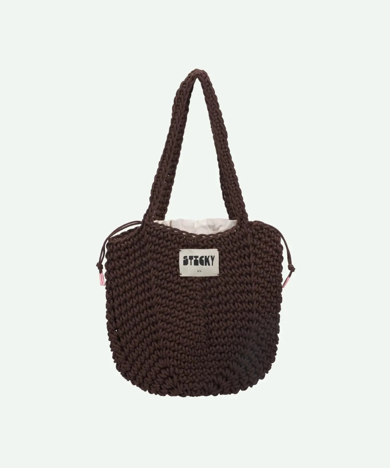 The Sticky Sis Club - Häkeltasche • chocolate - ROSA ECK
