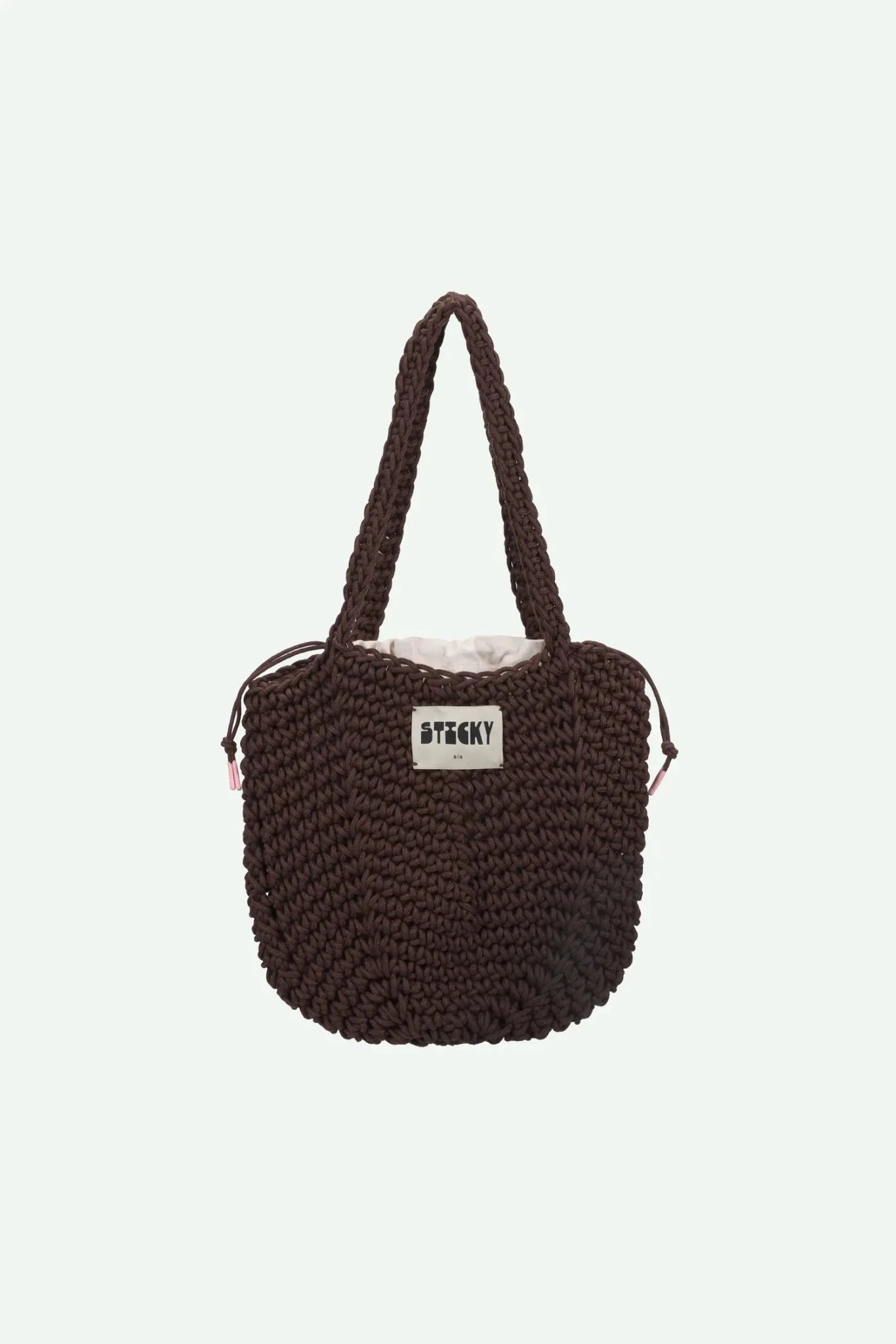 The Sticky Sis Club - Häkeltasche • chocolate - ROSA ECK