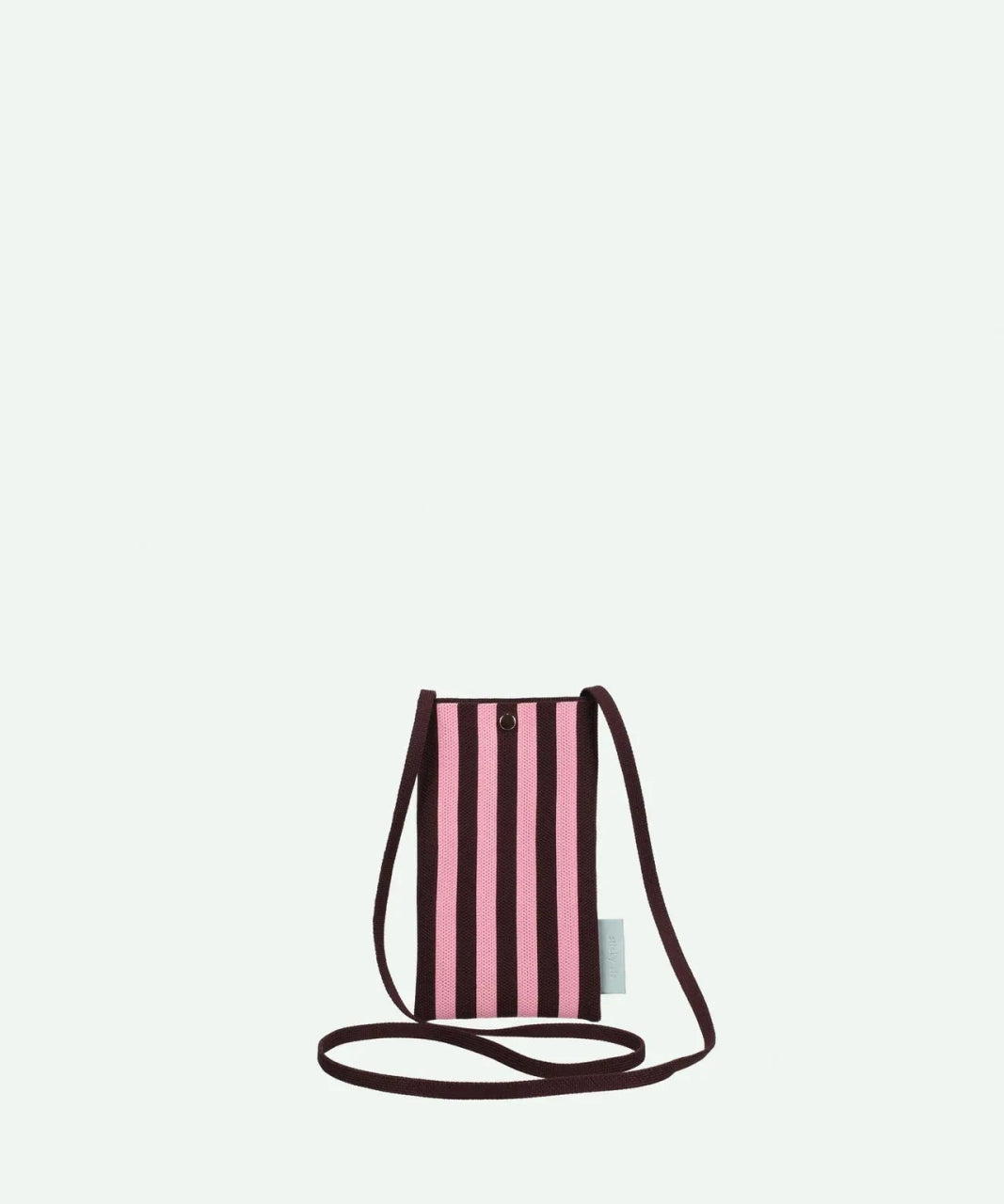 The Sticky Sis Club - KNITTED STRIPES Handytasche • chocolate + bubblegum - Handytasche - ROSA ECK