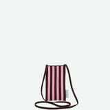 The Sticky Sis Club - KNITTED STRIPES Handytasche • chocolate + bubblegum - Handytasche - ROSA ECK