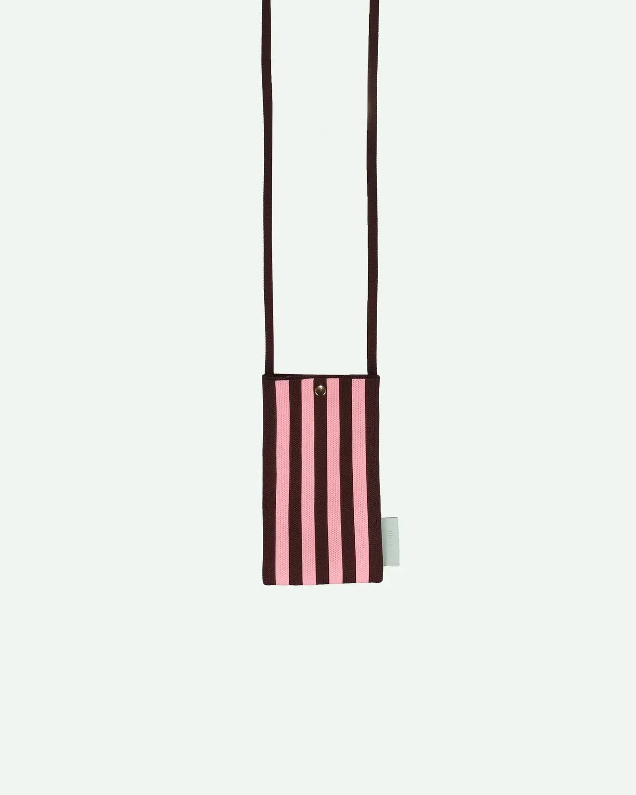 The Sticky Sis Club - KNITTED STRIPES Handytasche • chocolate + bubblegum - Handytasche - ROSA ECK Concept Store