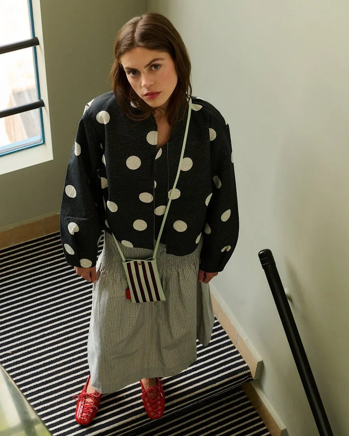 The Sticky Sis Club - KNITTED STRIPES Handytasche • mist + fig - Handytasche - ROSA ECK Concept Store