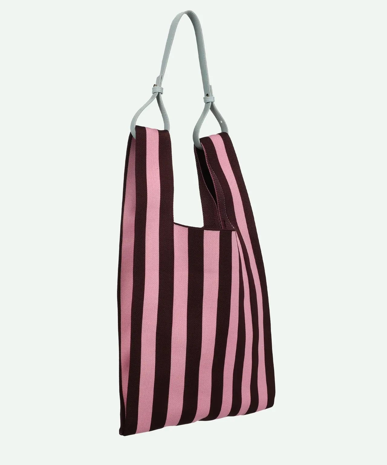 The Sticky Sis Club - KNITTED STRIPES Shopper • chocolate + bubblegum - Tasche - ROSA ECK Concept Store