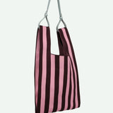 The Sticky Sis Club - KNITTED STRIPES Shopper • chocolate + bubblegum - Tasche - ROSA ECK Concept Store