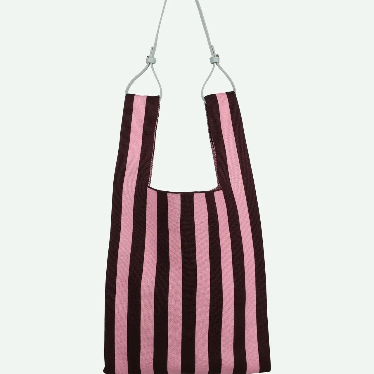 The Sticky Sis Club - KNITTED STRIPES Shopper • chocolate + bubblegum - Tasche - ROSA ECK Concept Store