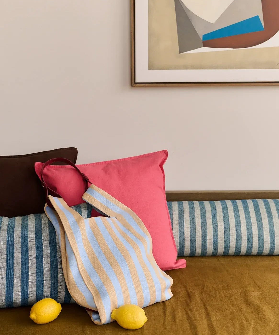 The Sticky Sis Club - KNITTED STRIPES Shopper • marzipan + sky - Tasche - ROSA ECK Concept Store
