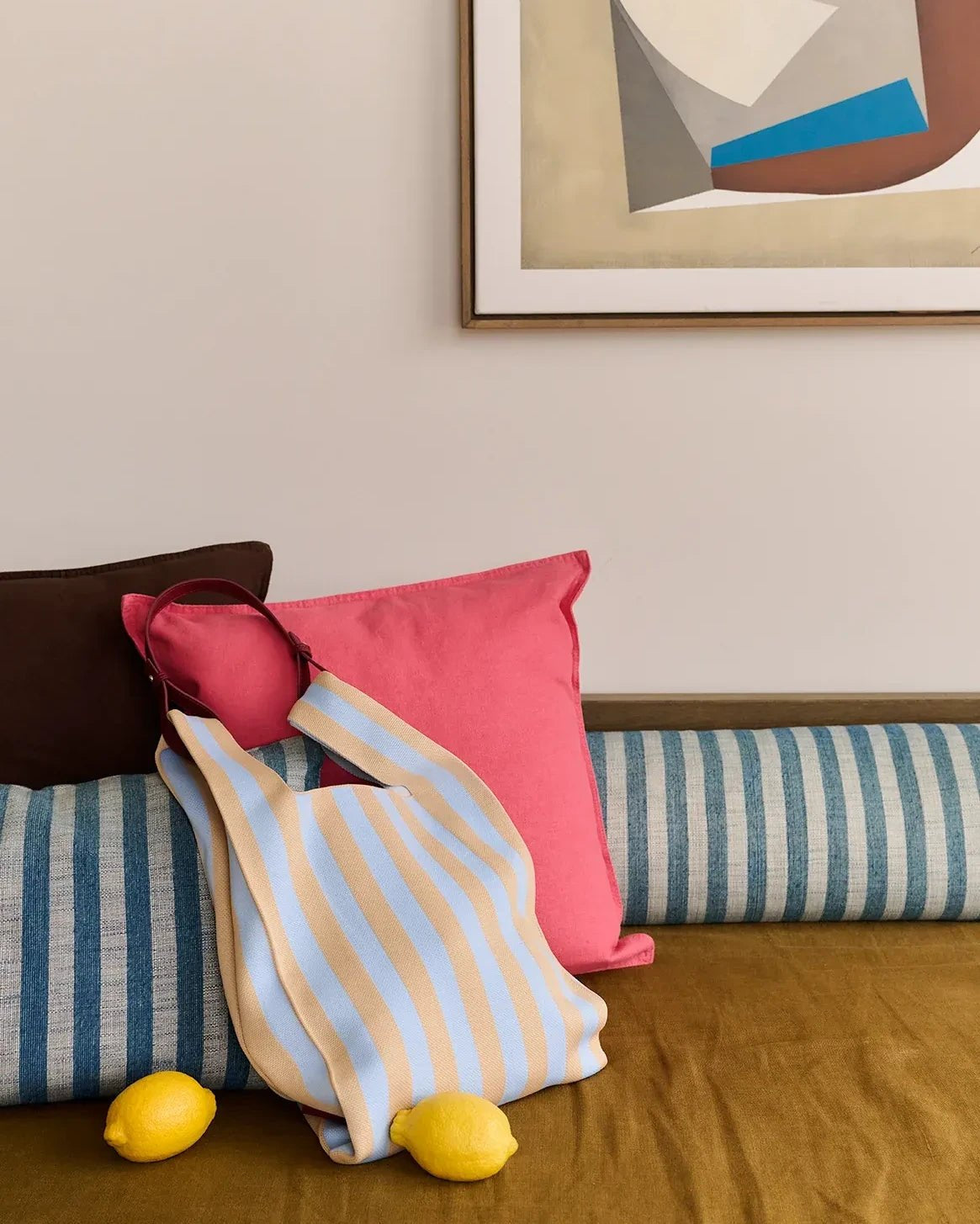 The Sticky Sis Club - KNITTED STRIPES Shopper • marzipan + sky - Tasche - ROSA ECK Concept Store