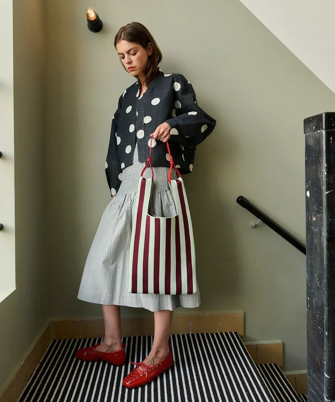 The Sticky Sis Club - KNITTED STRIPES Shopper • mist + fig - Tasche - ROSA ECK Concept Store