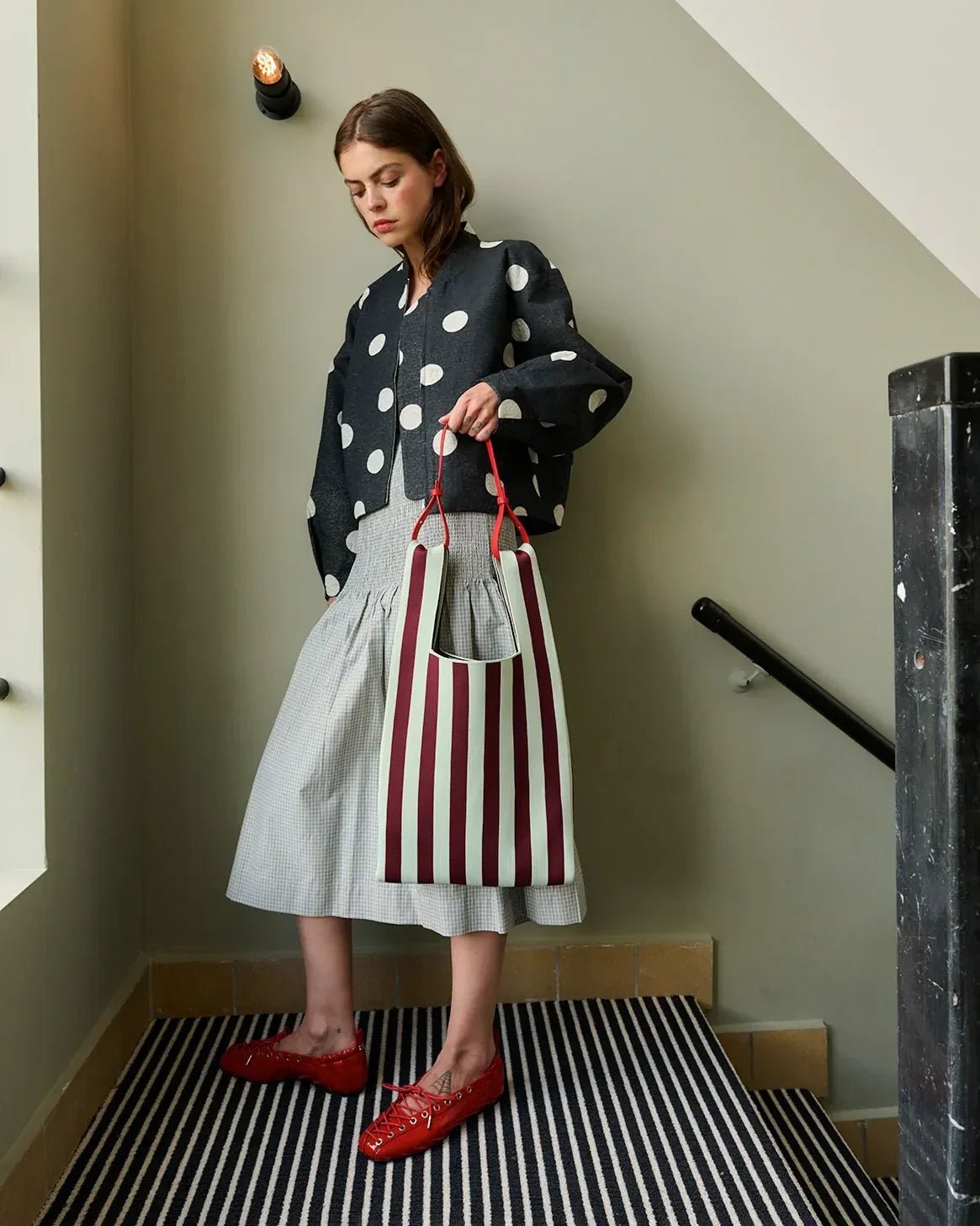The Sticky Sis Club - KNITTED STRIPES Shopper • mist + fig - Tasche - ROSA ECK Concept Store