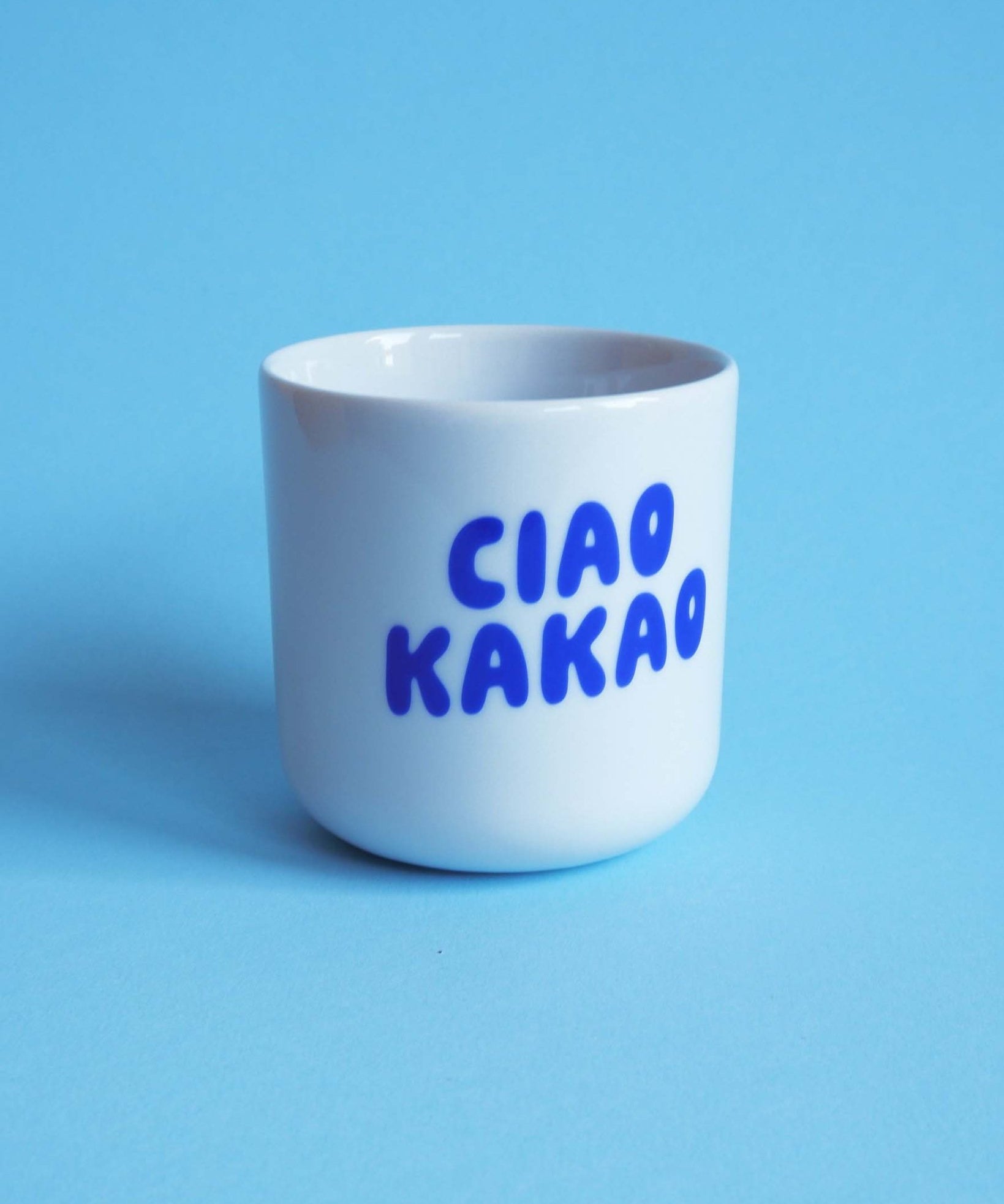 tinyday - CIAO KAKAO Becher | Blau - Kaffee - und Teetasse - ROSA ECK - , ,