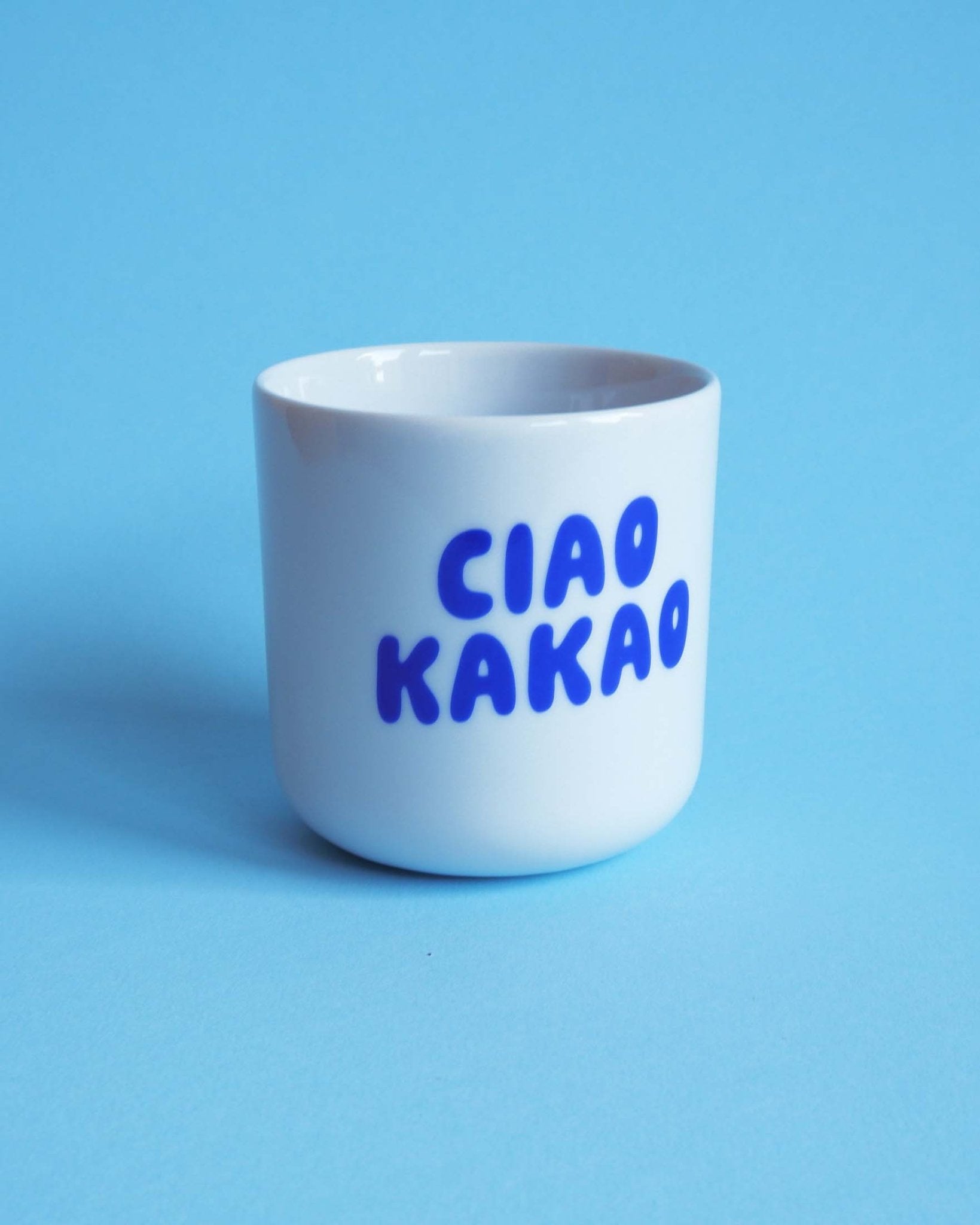 tinyday - CIAO KAKAO Becher | Blau - Kaffee - und Teetasse - ROSA ECK - , ,