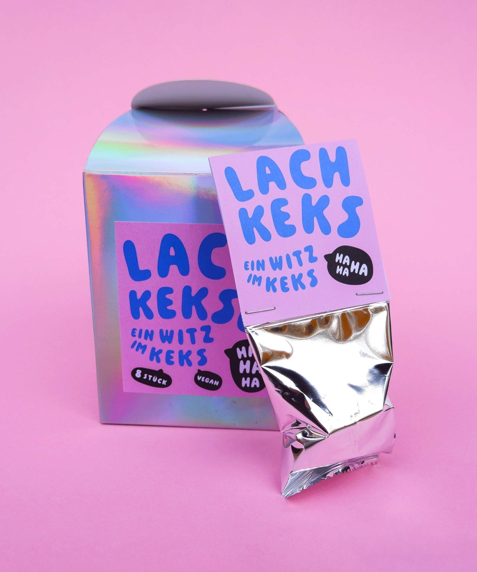 tinyday - LACHKEKS Ein Witz im Keks (Box mit 8 Stück) - Snack - ROSA ECK - , ,