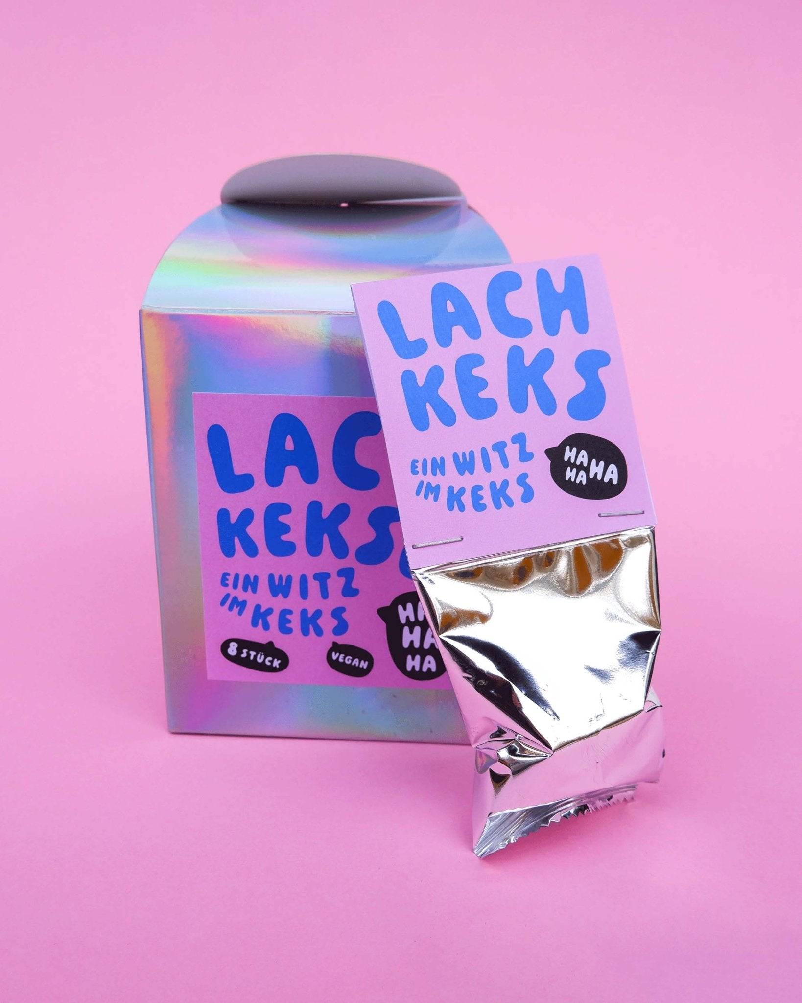 tinyday - LACHKEKS Ein Witz im Keks (Box mit 8 Stück) - Snack - ROSA ECK - , ,