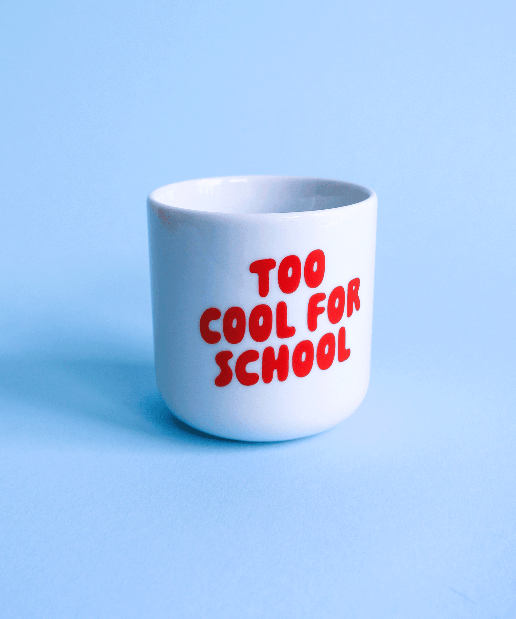 tinyday - TOO COOL FOR SCHOOL Becher | Rot - Kaffee - und Teetasse - ROSA ECK - , ,