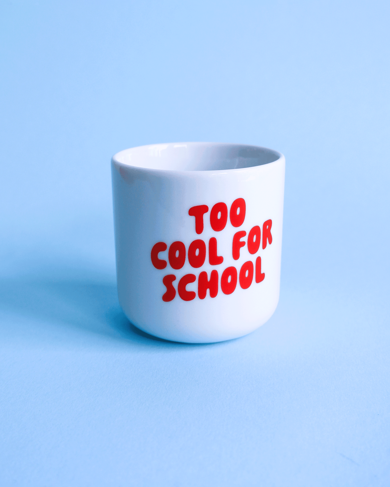 tinyday - TOO COOL FOR SCHOOL Becher | Rot - Kaffee - und Teetasse - ROSA ECK - , ,