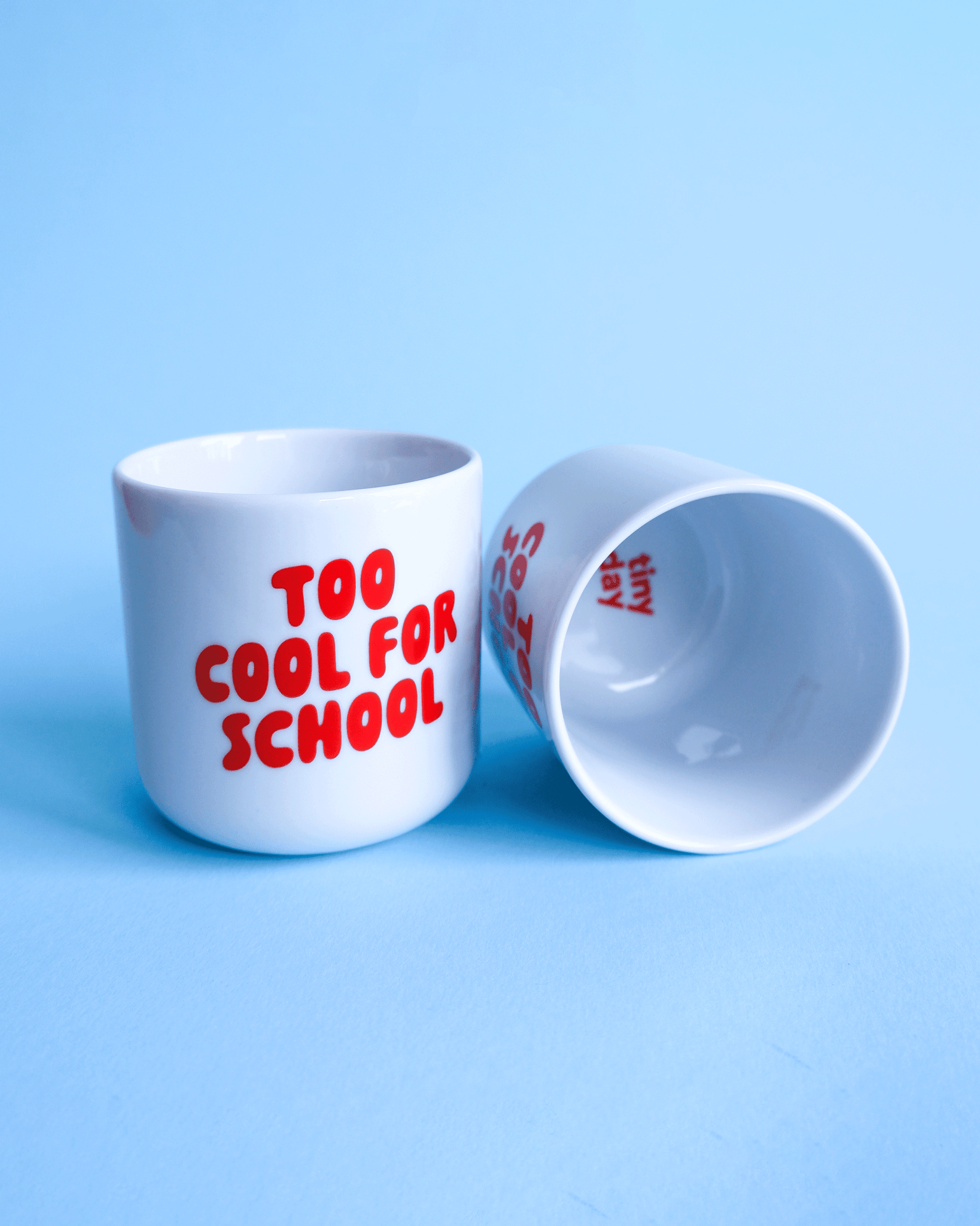 tinyday - TOO COOL FOR SCHOOL Becher | Rot - Kaffee - und Teetasse - ROSA ECK - , ,