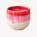 Großer Keramikbecher in Beige mit Rosa und Pink, Detailansicht