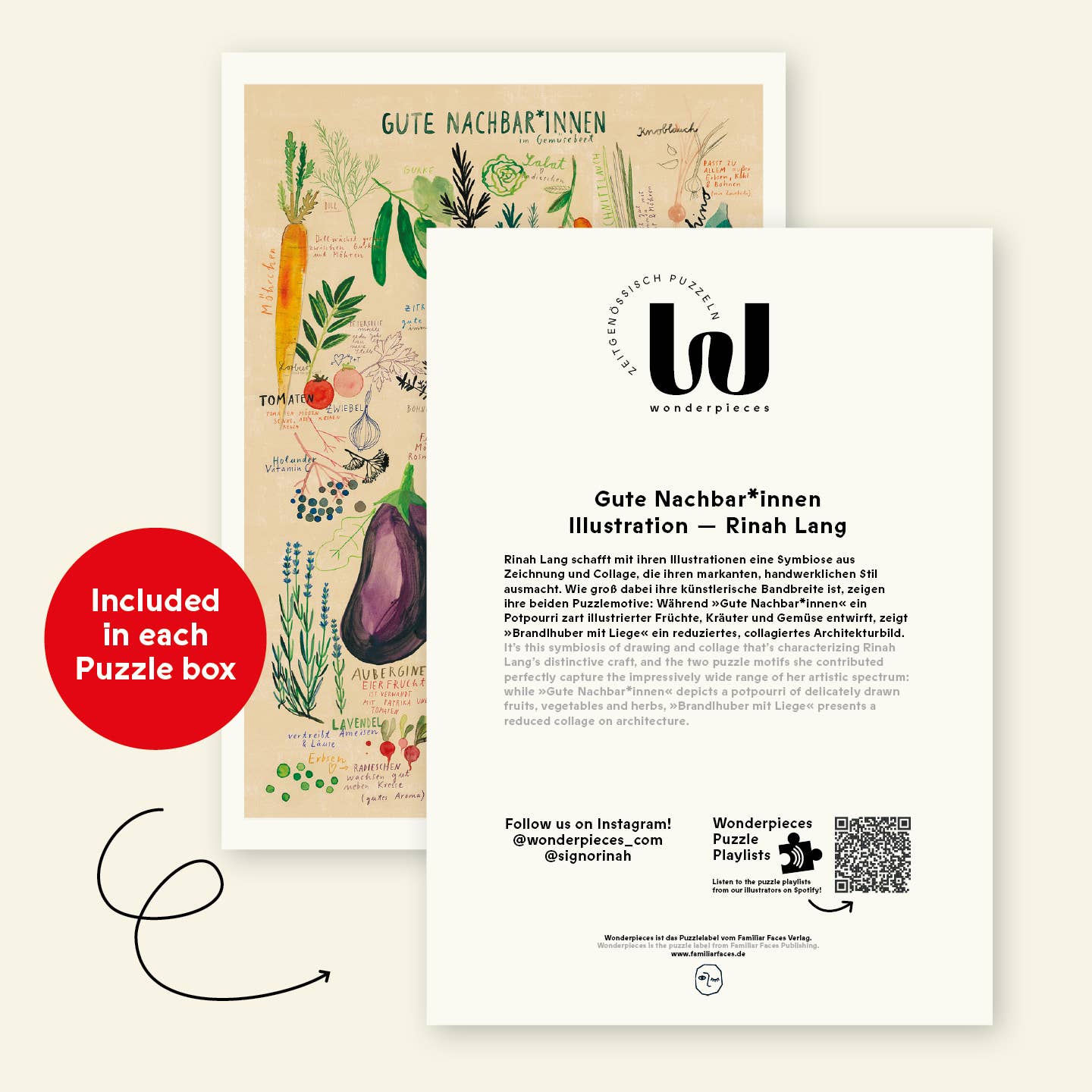 Wonderpieces - GUTE NACHBAR*INNEN Puzzle (1000 Teile) - Puzzle - ROSA ECK Concept Store