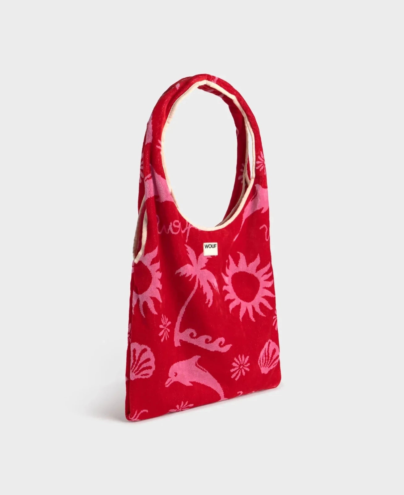 WOUF - TULUM Tragetasche Frottee - ROSA ECK
