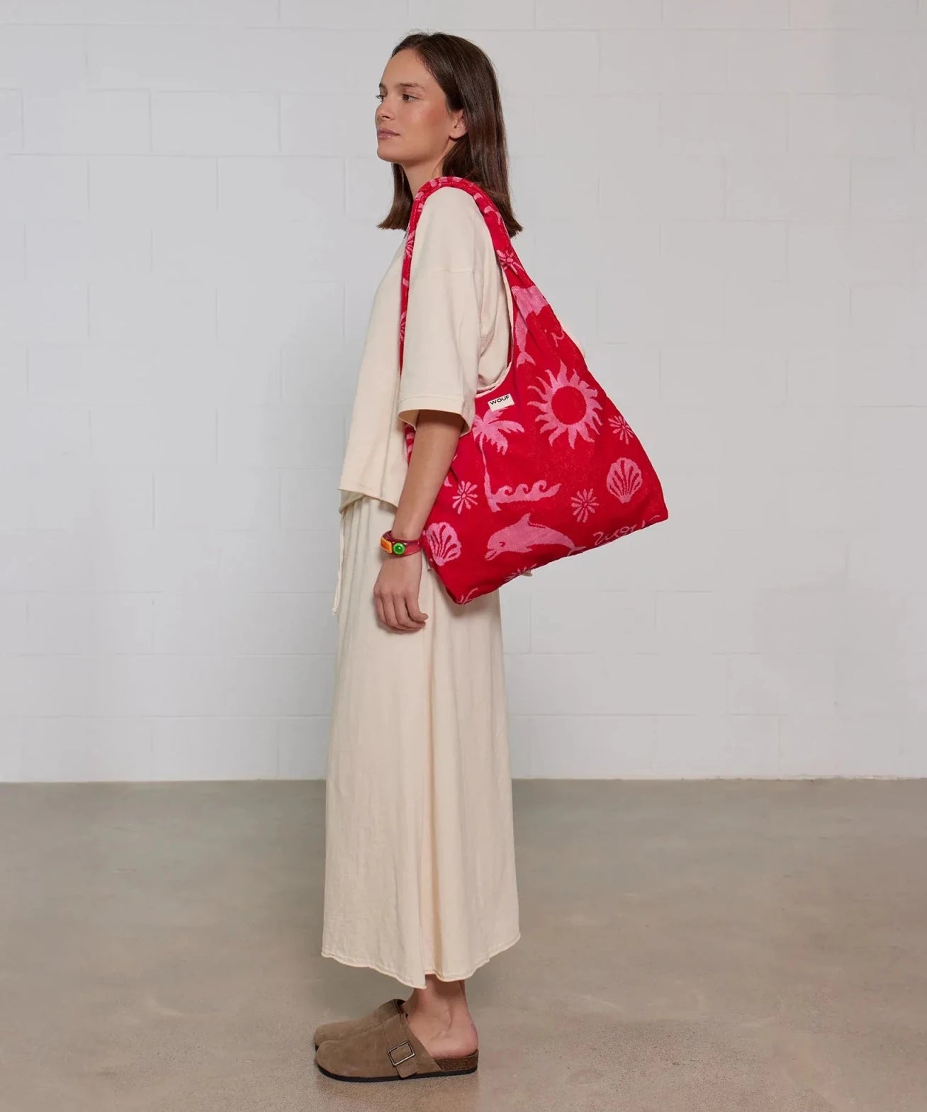 WOUF - TULUM Tragetasche Frottee - ROSA ECK