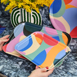 Wrap - ABSTRACT Serviertablett klein (27 × 20 cm) - ROSA ECK