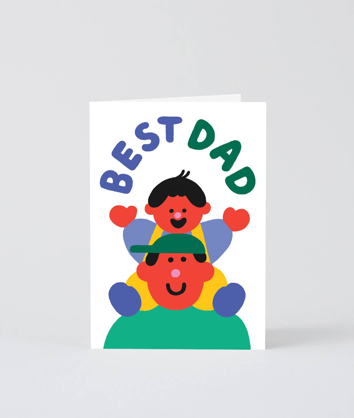 Wrap - BEST DAD PIGGYBACK Grußkarte zum Vatertag - ROSA ECK