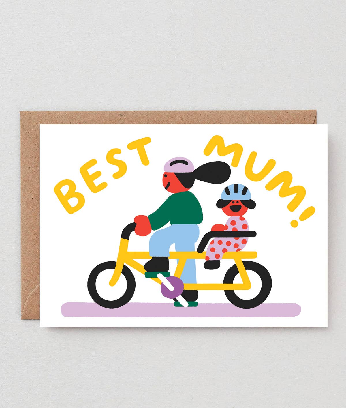 Wrap - BEST MUM BIKE RIDE Grußkarte zum Muttertag - ROSA ECK