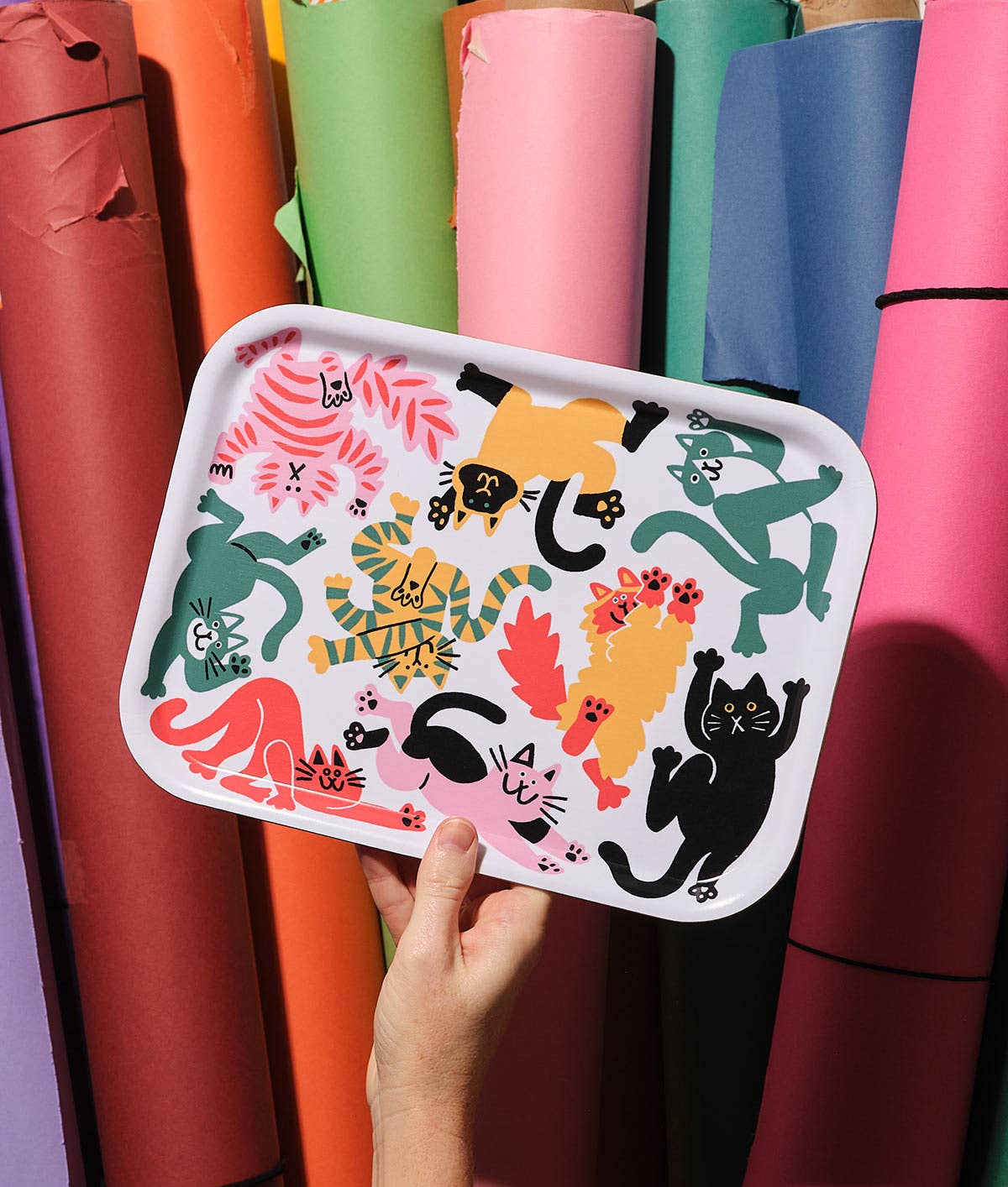 Wrap - CATS Kleines rechteckiges Serviertablett aus Birke - Serviertablett - ROSA ECK