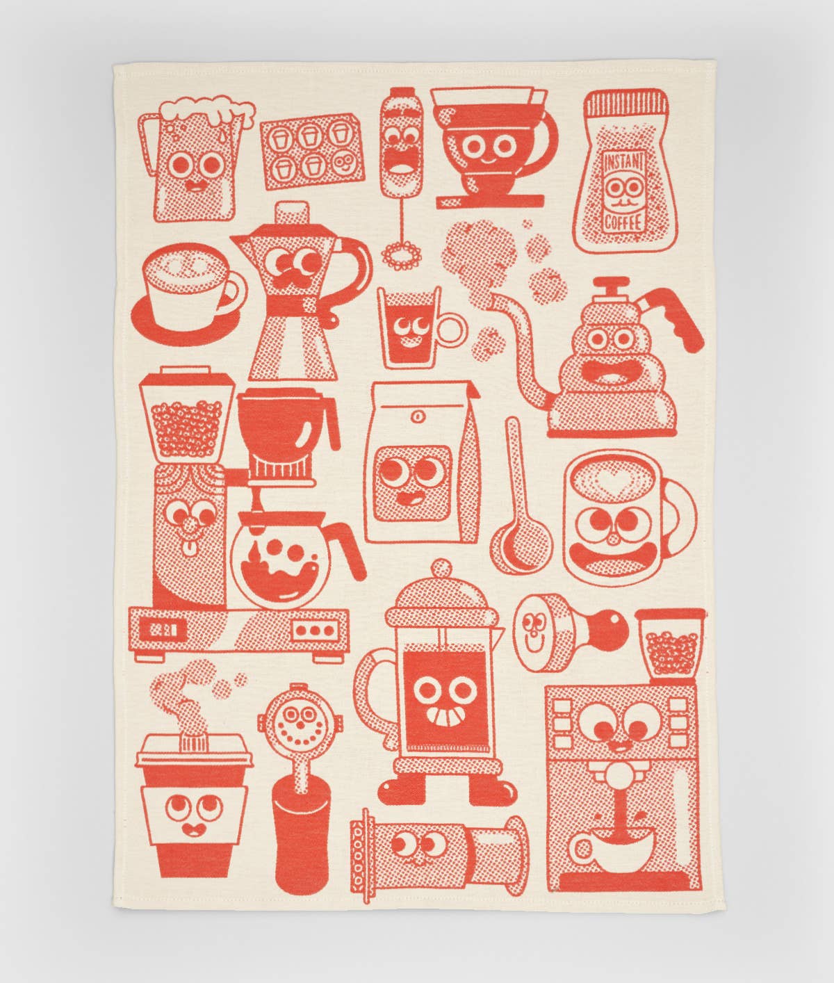 Wrap - COFFEE TIME Geschirrtuch (50 × 70 cm) • Red/Beige - ROSA ECK