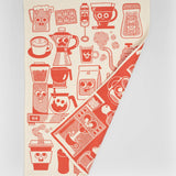 Wrap - COFFEE TIME Geschirrtuch (50 × 70 cm) • Red/Beige - ROSA ECK