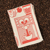 Wrap - COFFEE TIME Geschirrtuch (50 × 70 cm) • Red/Beige - ROSA ECK