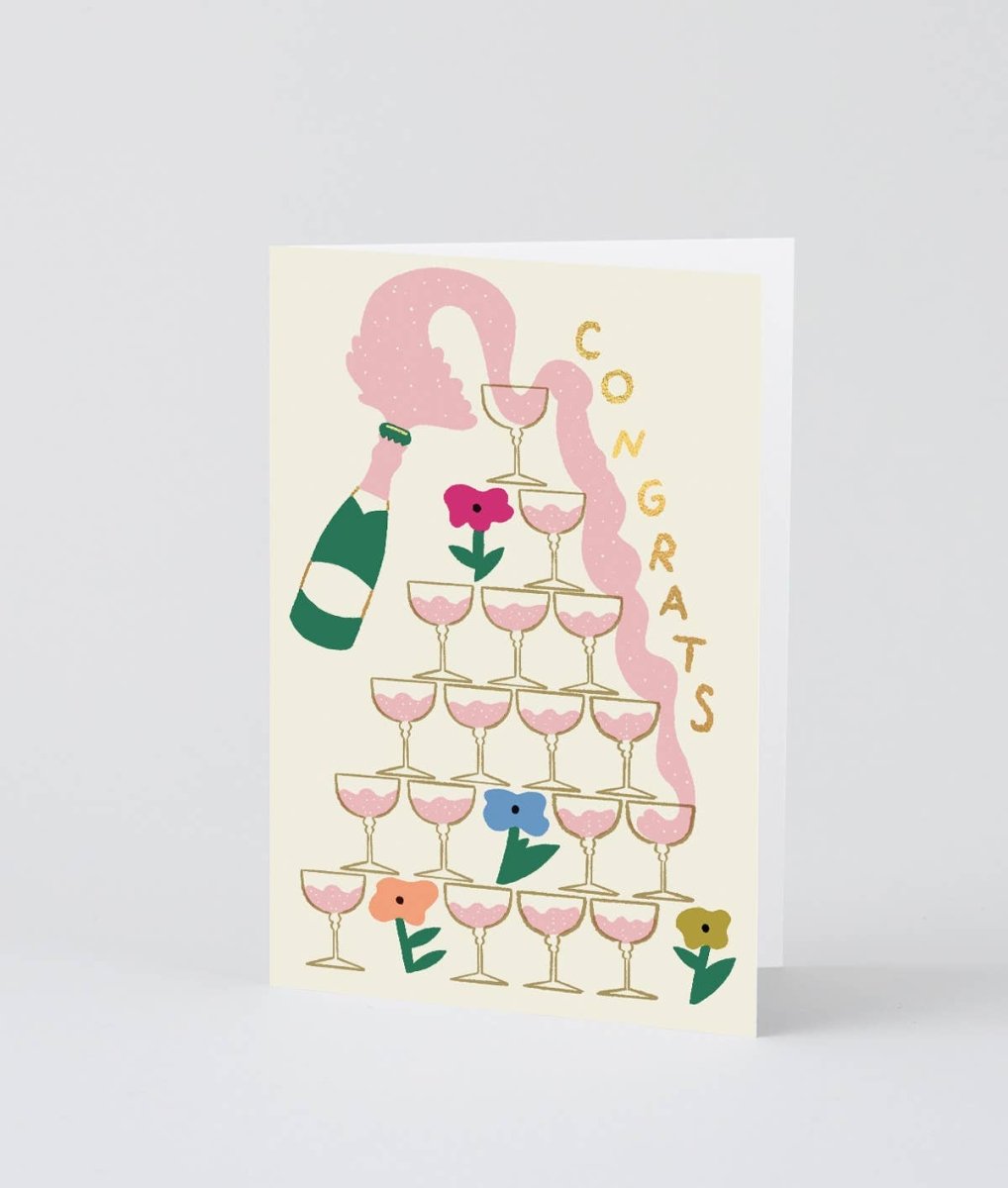 Wrap - CONGRATS CHAMPAGNE Hochzeitskarte - Grußkarte - ROSA ECK Concept Store