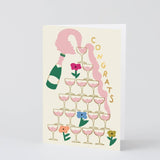 Wrap - CONGRATS CHAMPAGNE Hochzeitskarte - Grußkarte - ROSA ECK Concept Store