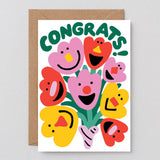 Wrap - CONGRATS FLOWERS Grußkarte - Grußkarte - ROSA ECK Concept Store