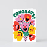 Wrap - CONGRATS FLOWERS Grußkarte - Grußkarte - ROSA ECK Concept Store