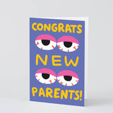 Wrap - CONGRATS NEW PARENTS Grußkarte zur Geburt - ROSA ECK