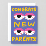 Wrap - CONGRATS NEW PARENTS Grußkarte zur Geburt - ROSA ECK