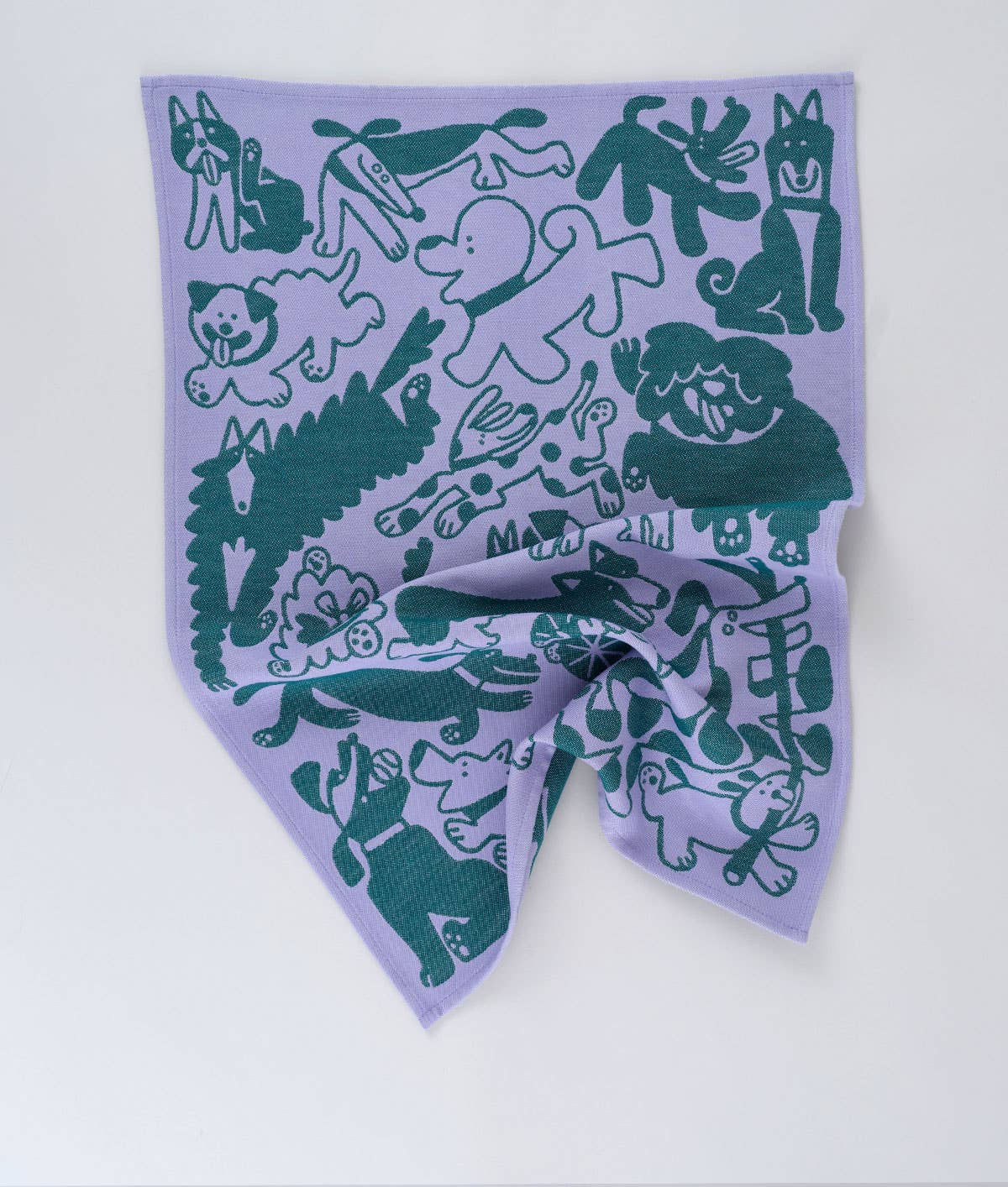 Wrap - DOGS DAY OUT Geschirrtuch | Lila/Grün - Geschirrtuch - ROSA ECK Concept Store