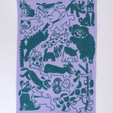 Wrap - DOGS DAY OUT Geschirrtuch | Lila/Grün - Geschirrtuch - ROSA ECK Concept Store
