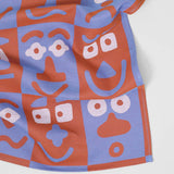 Wrap - FACES Geschirrtuch (50 × 70 cm) • Blue/Brown - ROSA ECK