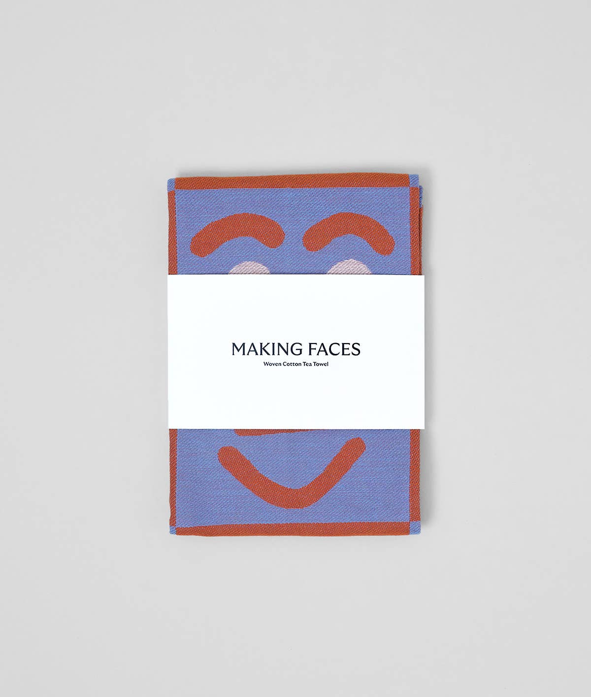 Wrap - FACES Geschirrtuch (50 × 70 cm) • Blue/Brown - ROSA ECK