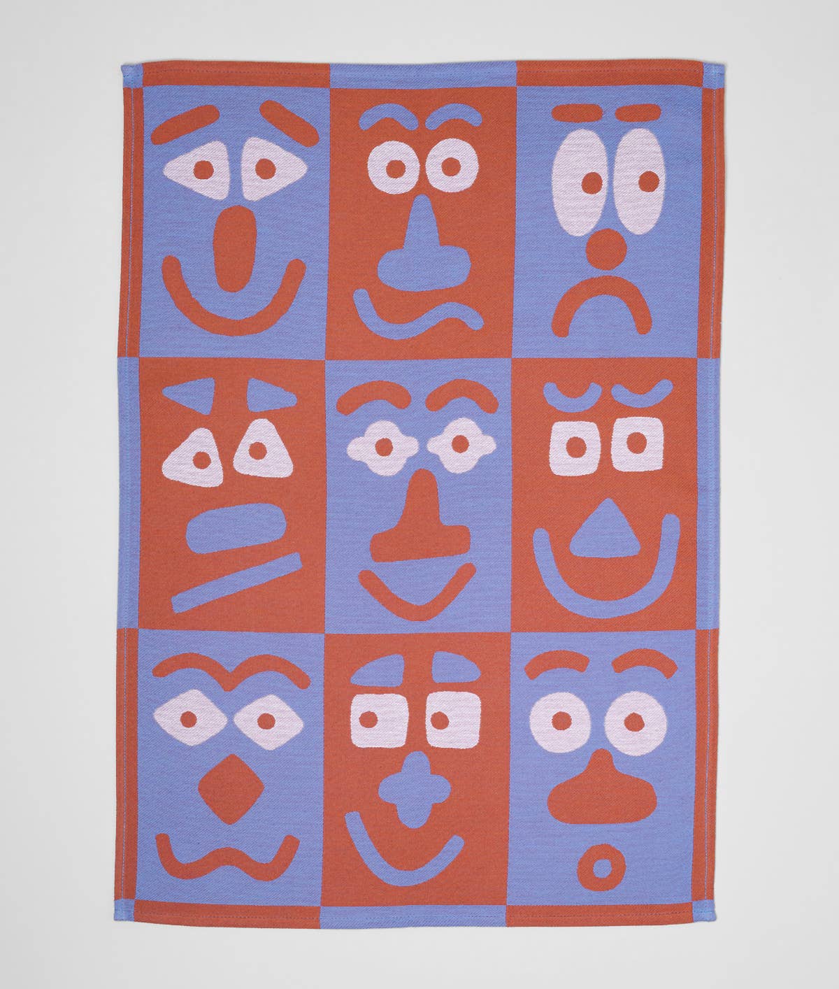 Wrap - FACES Geschirrtuch (50 × 70 cm) • Blue/Brown - ROSA ECK