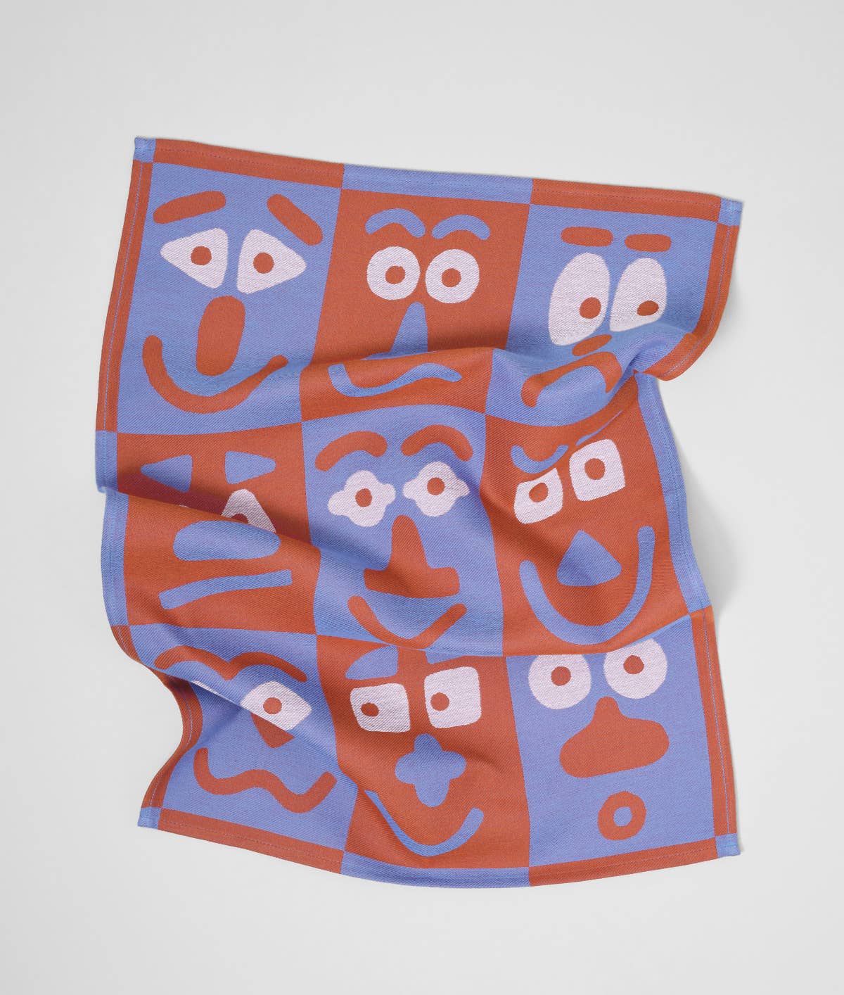 Wrap - FACES Geschirrtuch (50 × 70 cm) • Blue/Brown - ROSA ECK