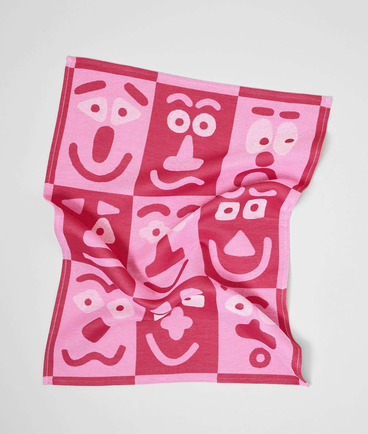 Wrap - FACES Geschirrtuch (50 × 70 cm) • Pink/Maroon - ROSA ECK