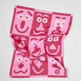 Wrap - FACES Geschirrtuch (50 × 70 cm) • Pink/Maroon - ROSA ECK