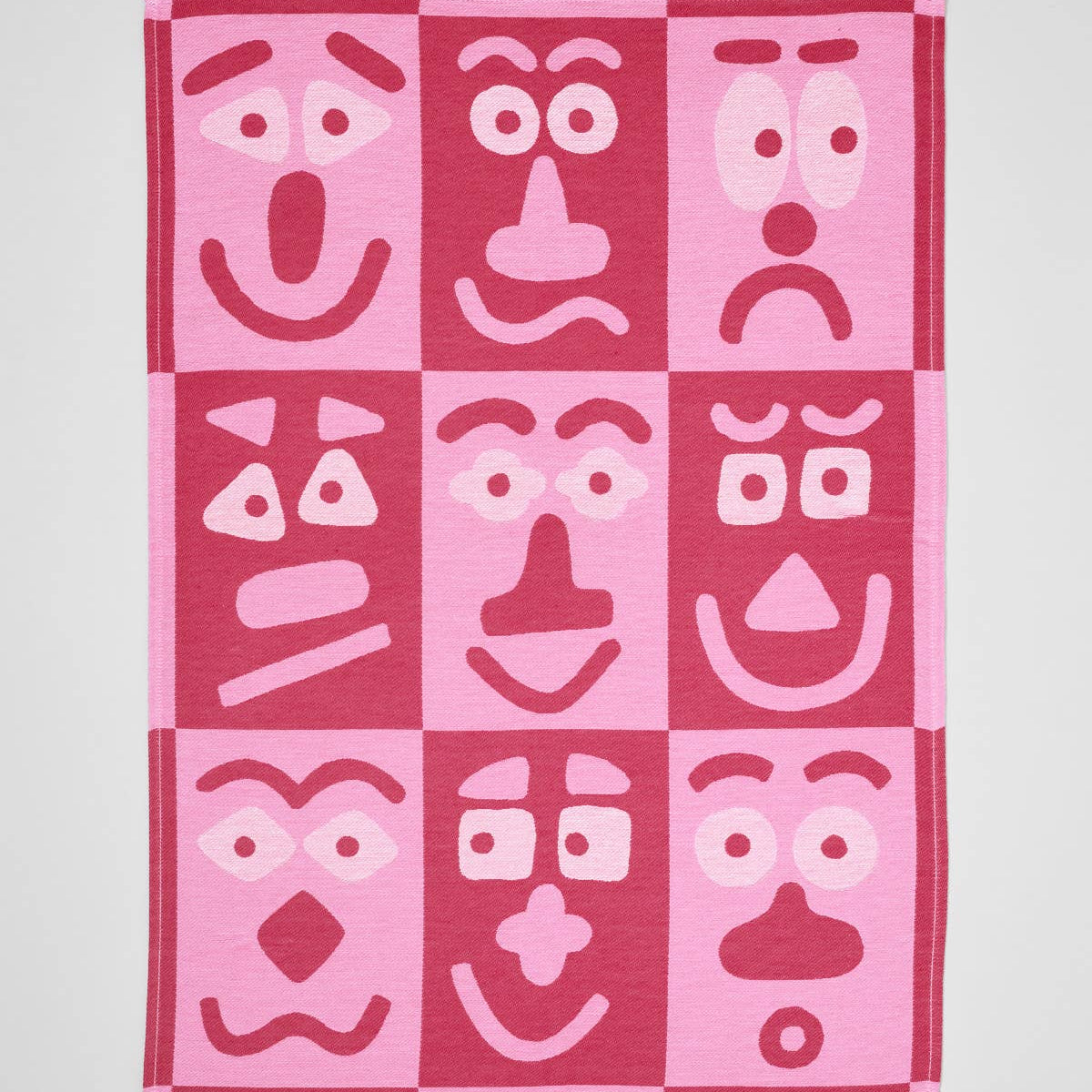 Wrap - FACES Geschirrtuch (50 × 70 cm) • Pink/Maroon - ROSA ECK