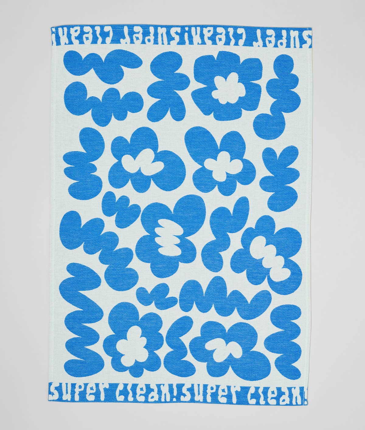 Wrap - FLOWERS AND SQUIGGLES Geschirrtuch (50 × 70 cm) • Blue/Natural - ROSA ECK