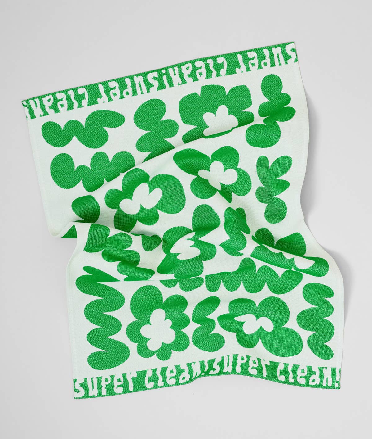 Wrap - FLOWERS AND SQUIGGLES Geschirrtuch (50 × 70 cm) • Green/Natural - ROSA ECK